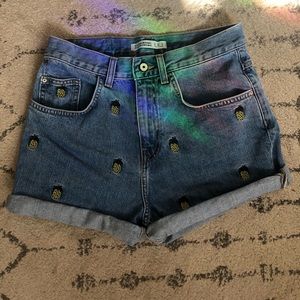 Zara Pineapple Jean Shorts